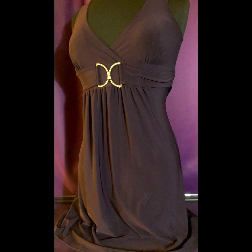 Deep purple party dress Small ties in back